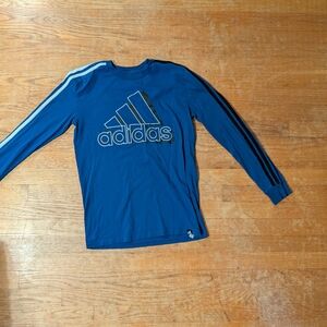 Adidas Kids Long Sleeve Tee in Bold Blue